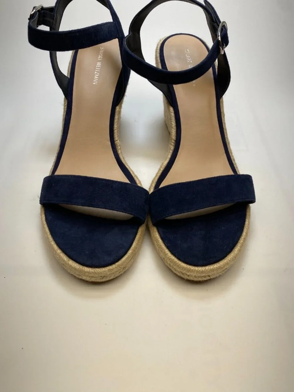Stuart Weitzman Womens Teddi Blue Espadrille Wedge Sandals Sz 11